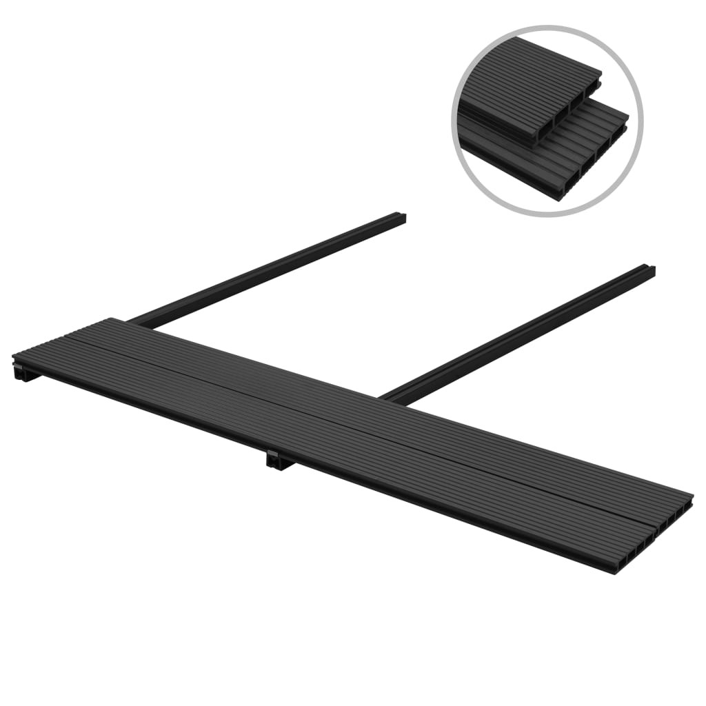 WPC Decking Boards with Accessories 25 m² 4 m Anthracite